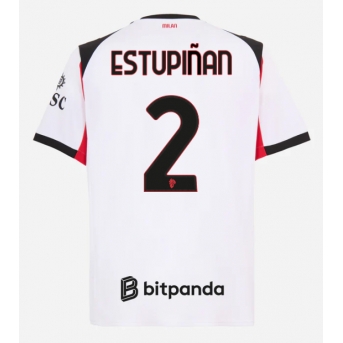 Billige Fotballdrakt AC Milan Pervis Estupinan #2 Replika Bortedrakt 2025-26 Kortermet